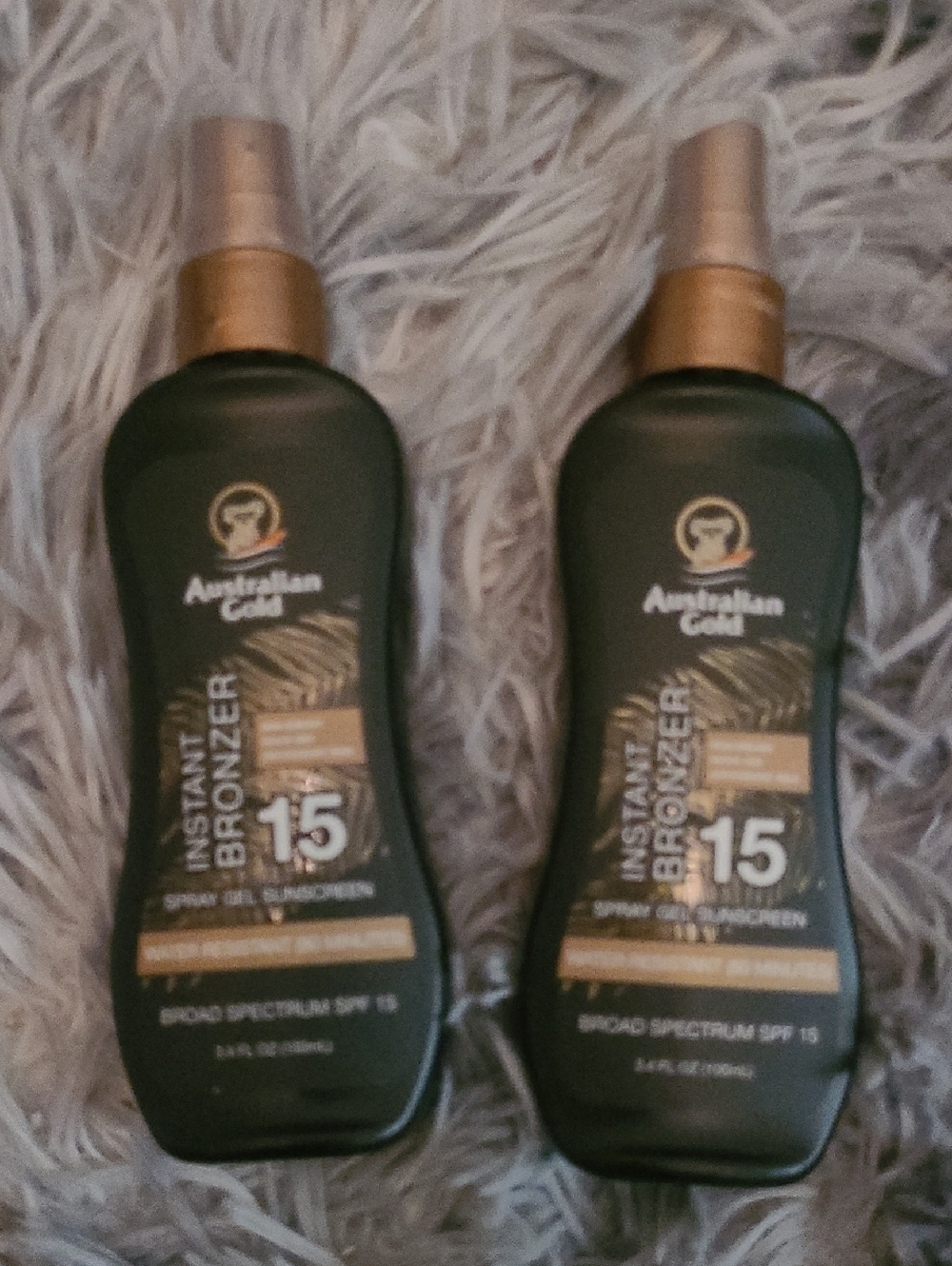 New 2 Pack Australian Gold Instant Bronzer Spray Gel SPF 15